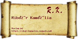 Ribár Kamélia névjegykártya